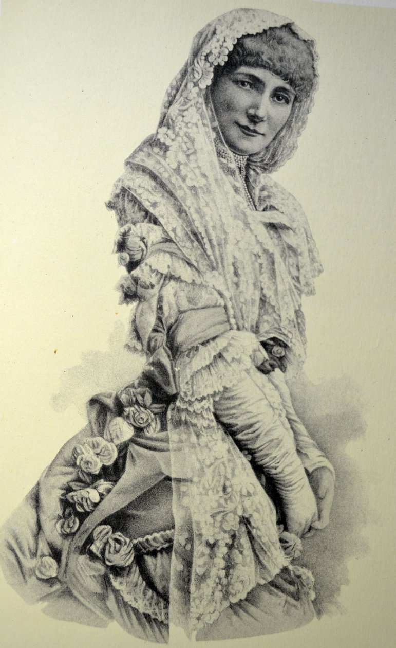 Currier & Ives ilustracja XIX wieku. Sarah Bernhardt (aktorka) autorstwa N. and Ives, J.M. Currier