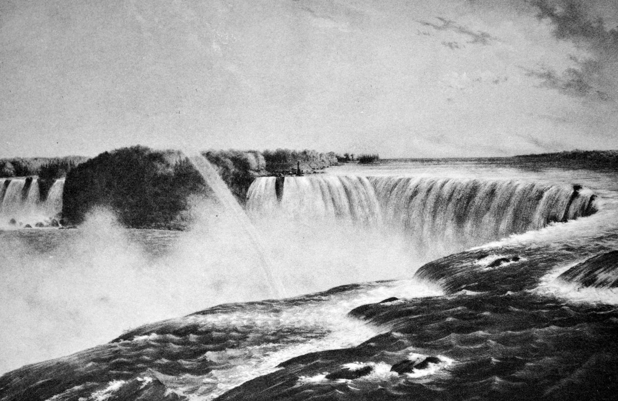 Currier & Ives Ilustracja 19 wieku. Wodospad Niagara, od strony Kanady. autorstwa N. and Ives, J.M. Currier