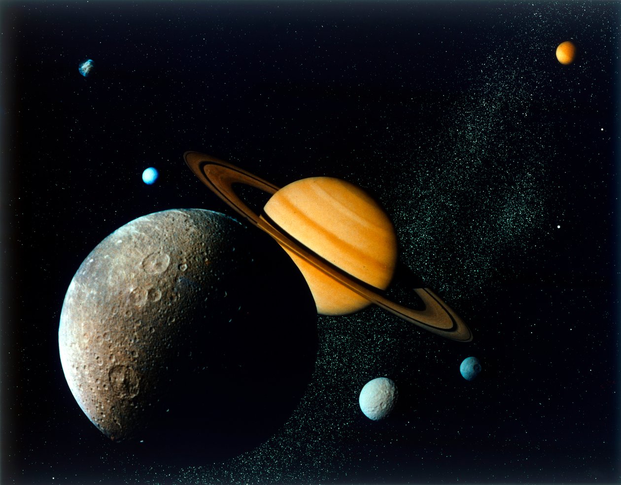 System Saturna z Voyagera 1, c1980. autorstwa NASA Images