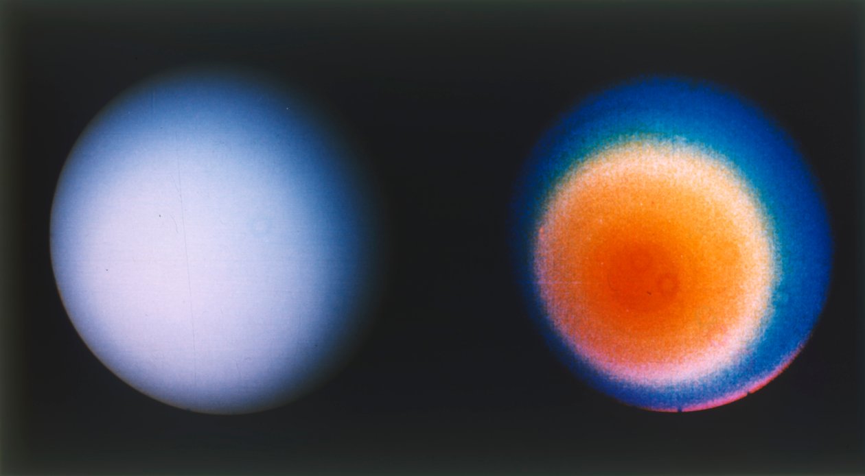 Uran ze statku kosmicznego Voyager 2, ok. 1980 r. autorstwa NASA Images