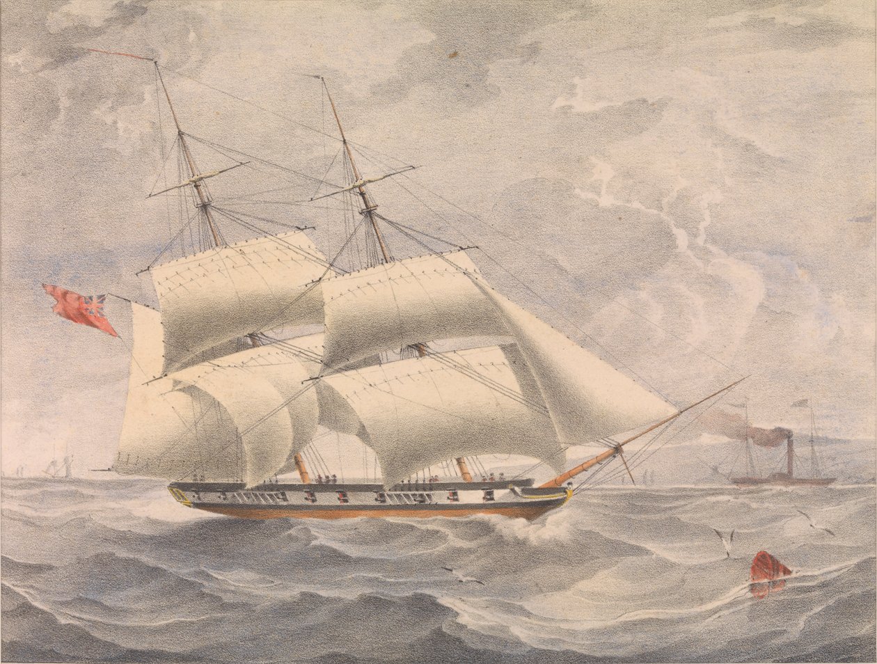 Bryg-sloop HMS "Fantome autorstwa N. E. (after) Deey