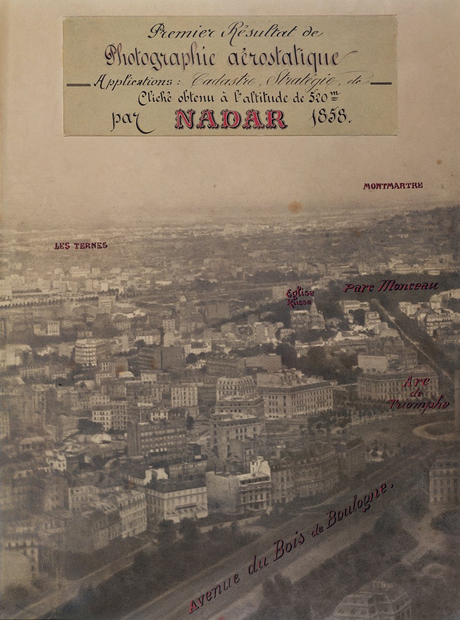 Widok Paryża z lotu ptaka, ok. 1868 r. autorstwa Nadar
