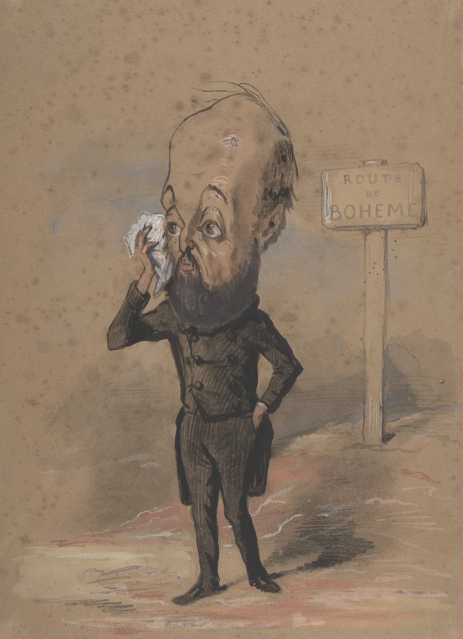 Karykatura Henri Mürgera, 1849-61. autorstwa Nadar