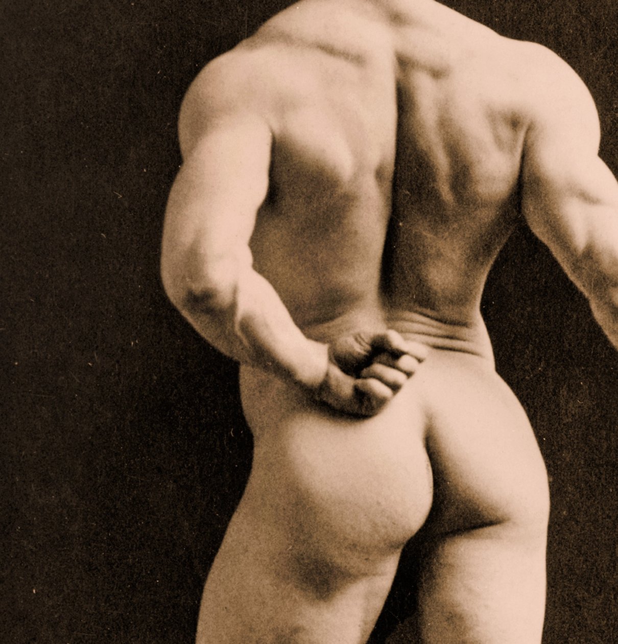 Eugen Sandow, w klasycznej starożytnej pozie grecko-rzymskiej, ok. 1893 r. autorstwa Napoleon Sarony