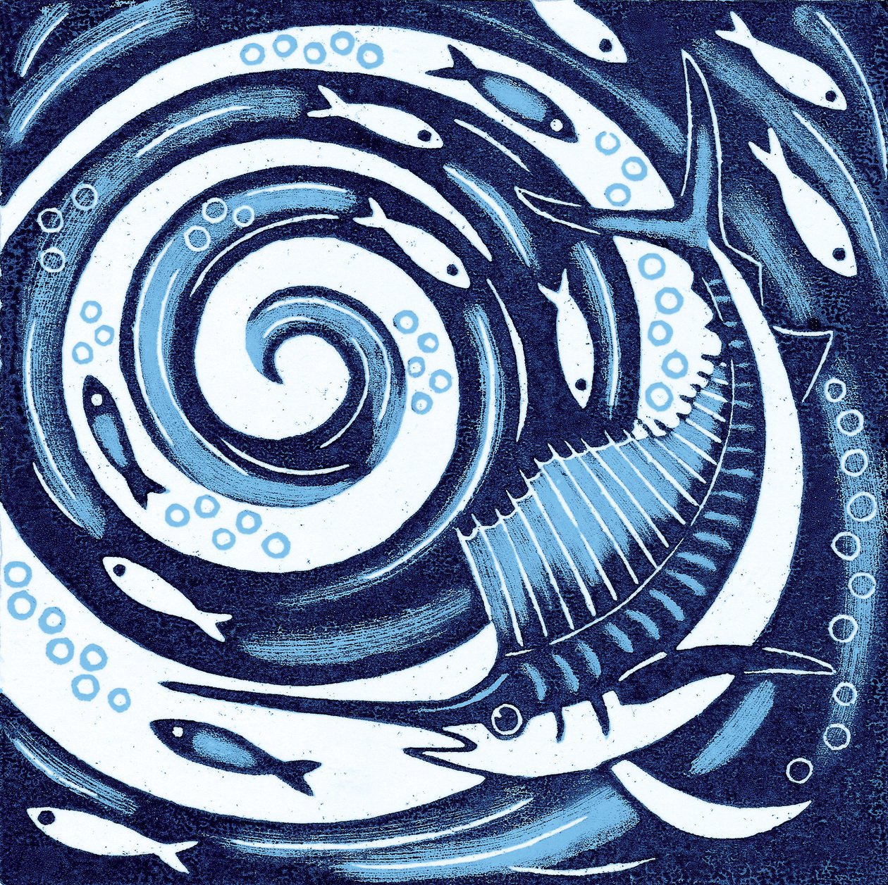 Sailfish, 2010 (colour woodcut)   1315119   pl       polish Successfully Translated  Original: David Garrick als koning Lear met de graaf van Kent en Edgar vermomd als Tom in een stormachtig landschap Translat: David Garrick als koning Lear met de graaf va autorstwa Nat Morley