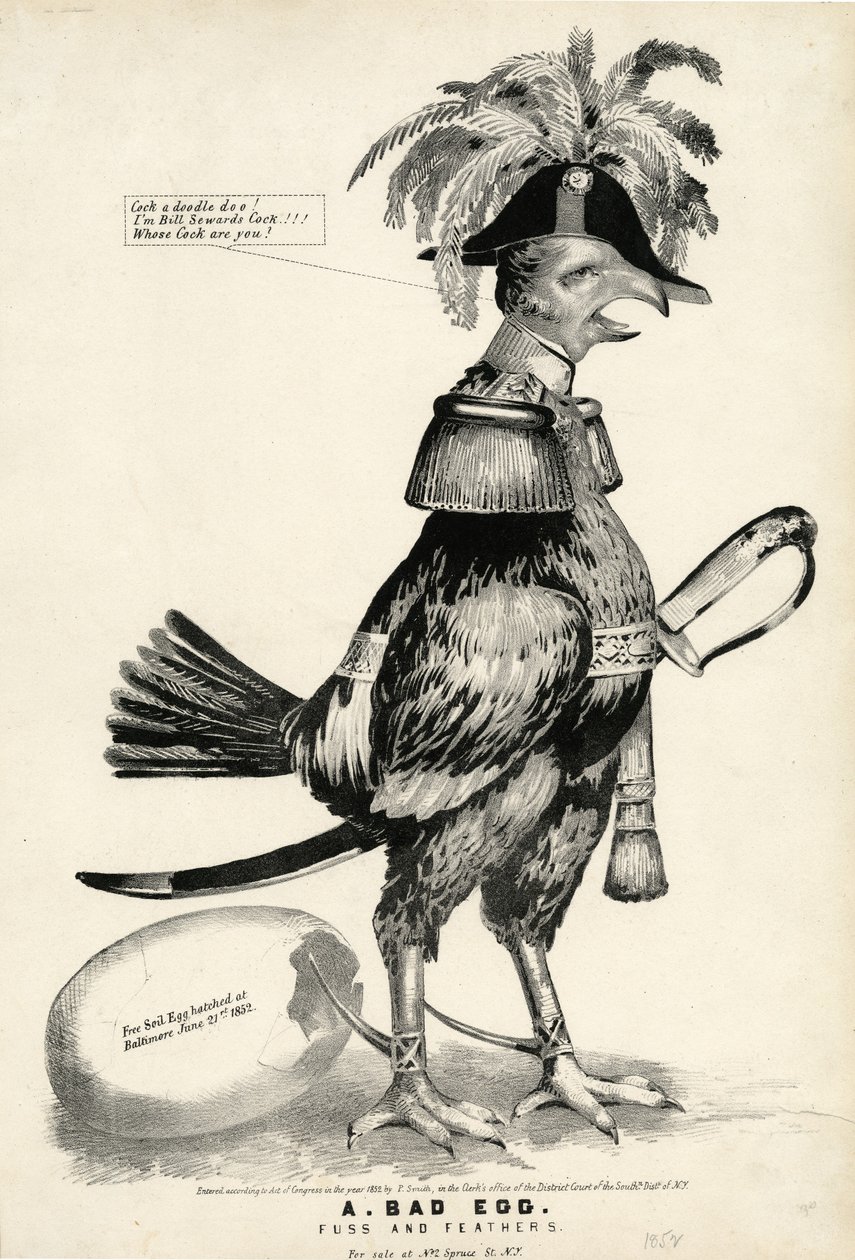 Złe jajko, Fuss and Feathers, 1852 autorstwa Nathaniel Currier
