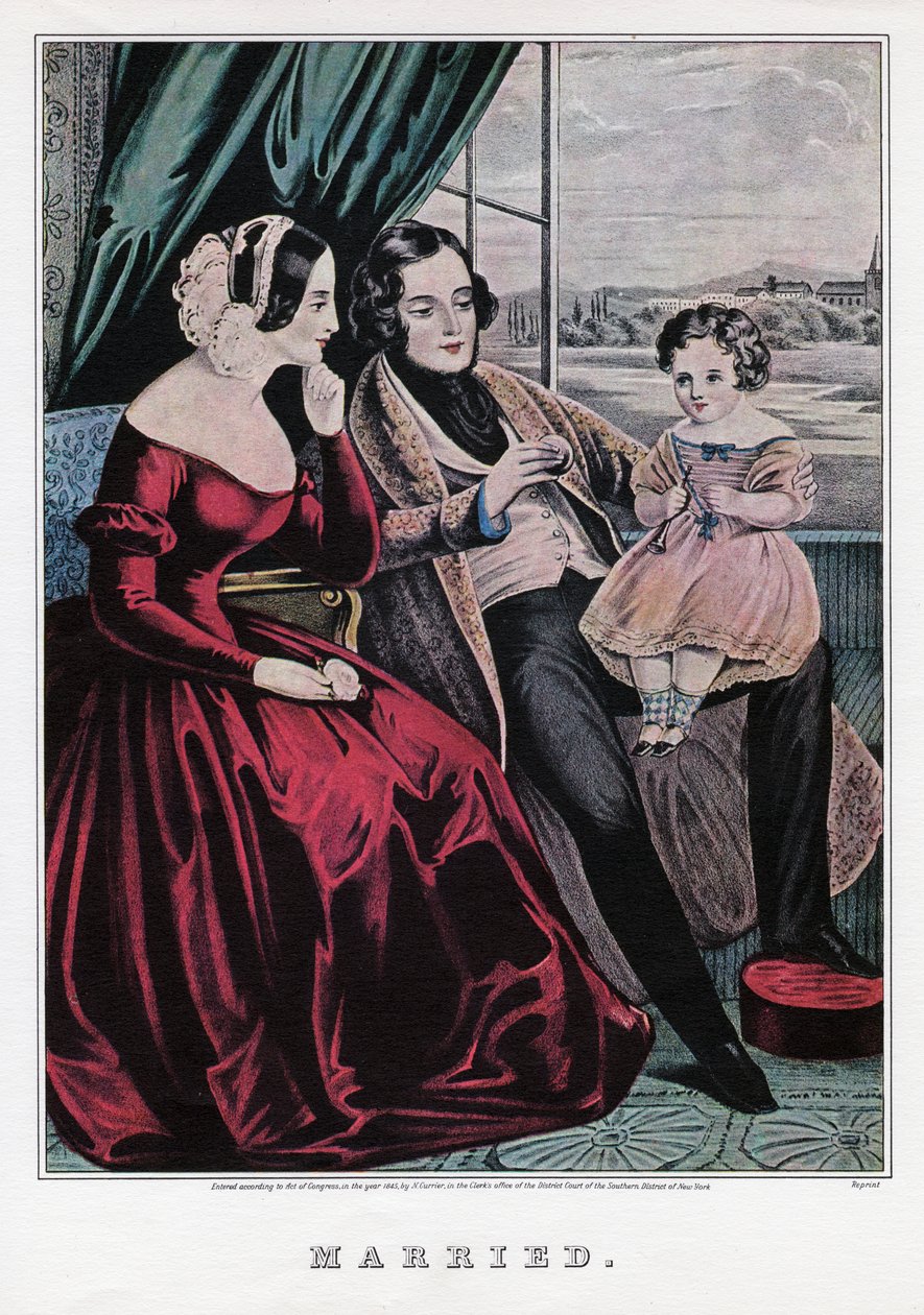 Żonaty, 1845. autorstwa Nathaniel Currier