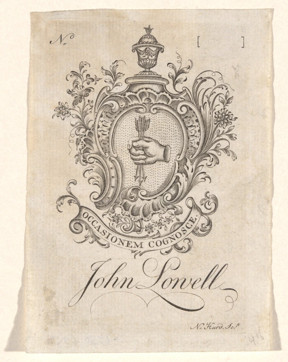 Ekslibris Johna Lowella autorstwa Nathaniel Hurd