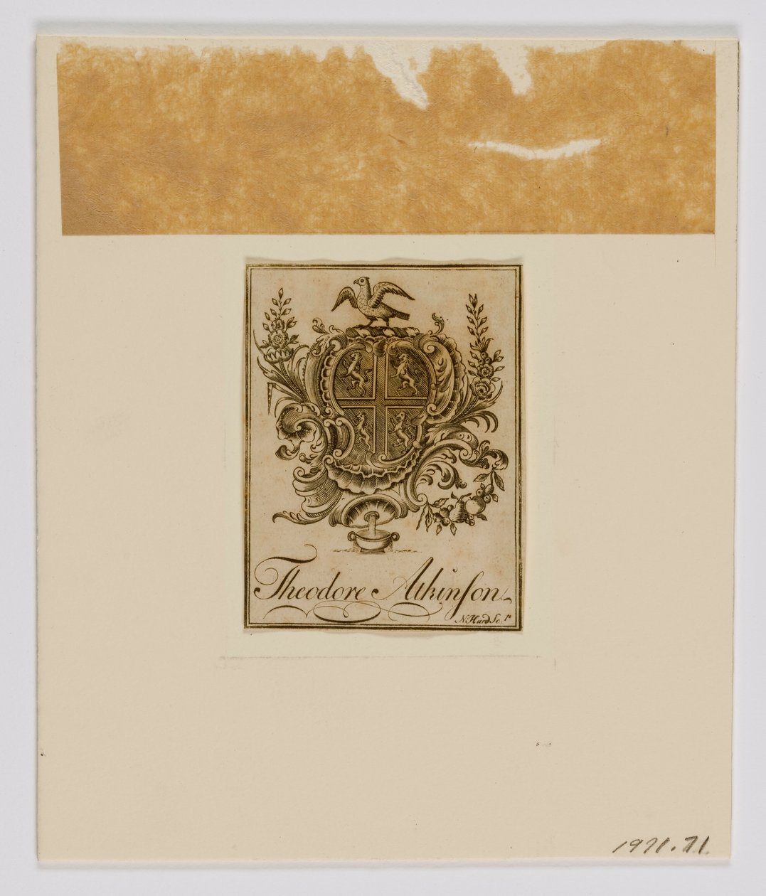 Theodore Atkinson Bookplate autorstwa Nathaniel Hurd