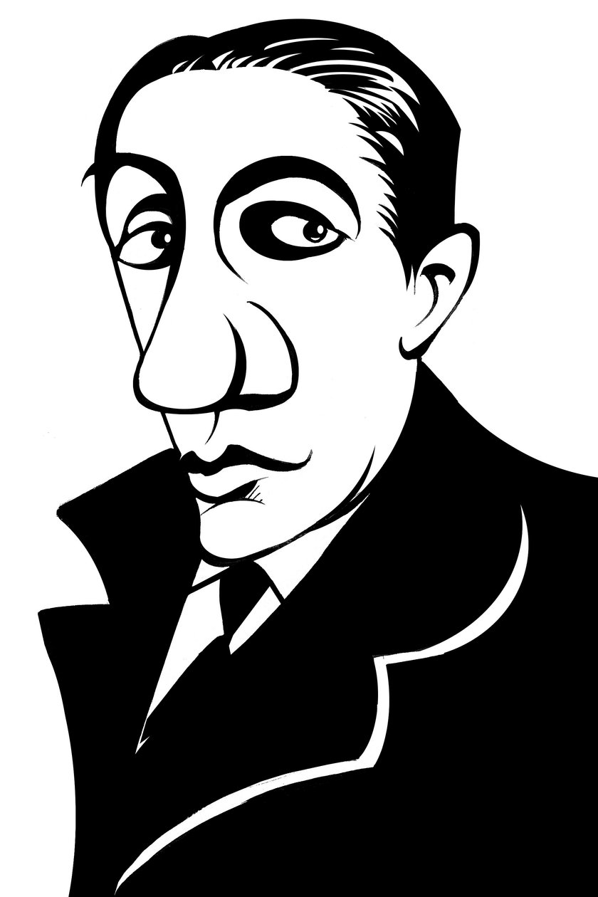 Alfredo Casella, włoski kompozytor, (1883 - 1947) karykatura autorstwa Neale Osborne