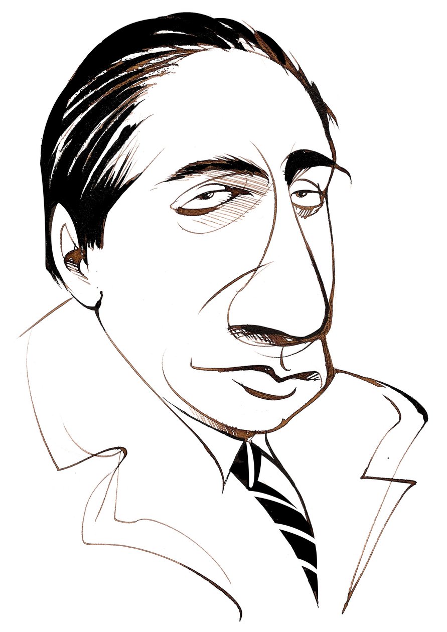 Alfredo Casella, włoski kompozytor, (1883 - 1947) karykatura autorstwa Neale Osborne
