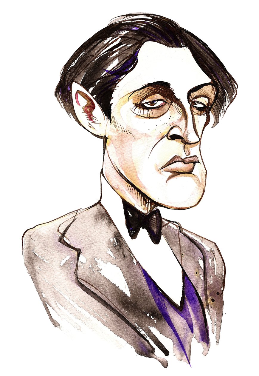 austriacki kompozytor Alban Berg (1885-1935) ; karykatura autorstwa Neale Osborne