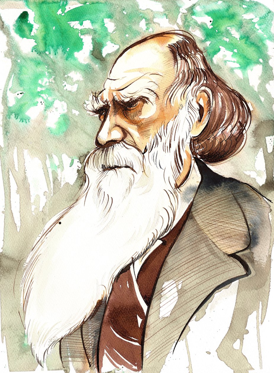 Portret Karola Darwina (angielskiego przyrodnika i pisarza, 1809-82) autorstwa Neale Osborne