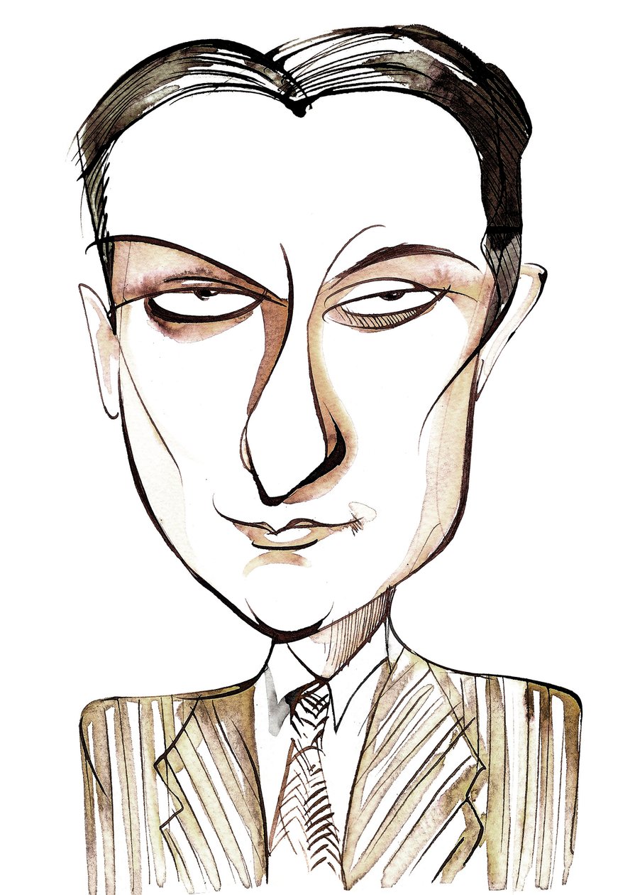 Dinu Lipatti, rumuński pianista i kompozytor (1917 - 1950), karykatura autorstwa Neale Osborne
