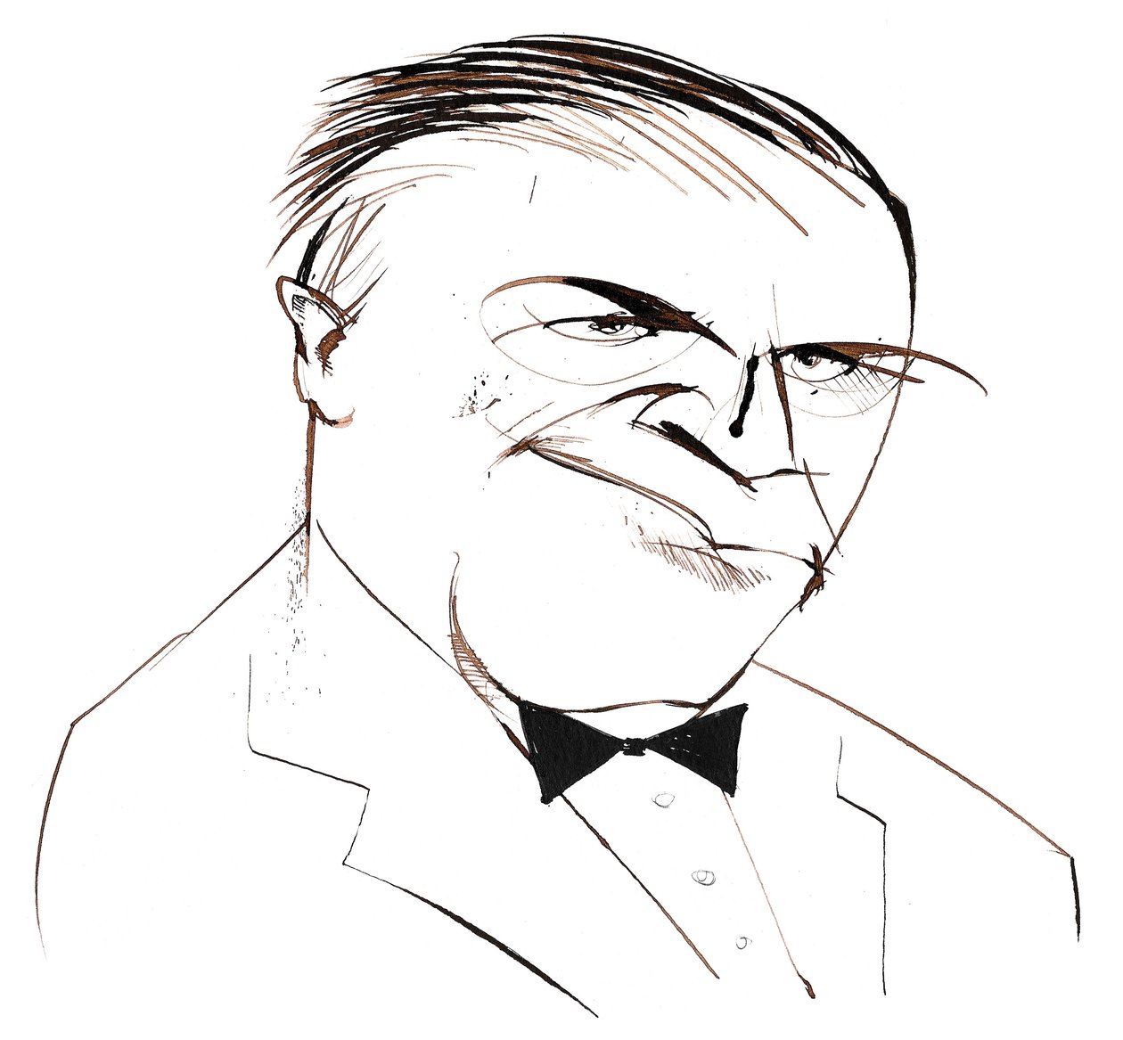 Ferde Grofé (1892 - 1972) Amerykański kompozytor, aranżer i pianista, karykatura autorstwa Neale Osborne