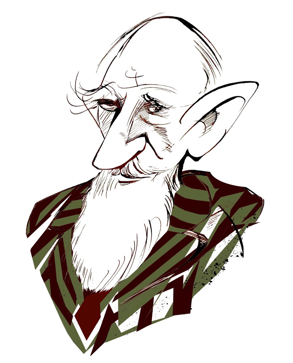 George Bernard Shaw, kolorowa karykatura irlandzkiego dramaturga autorstwa Neale Osborne
