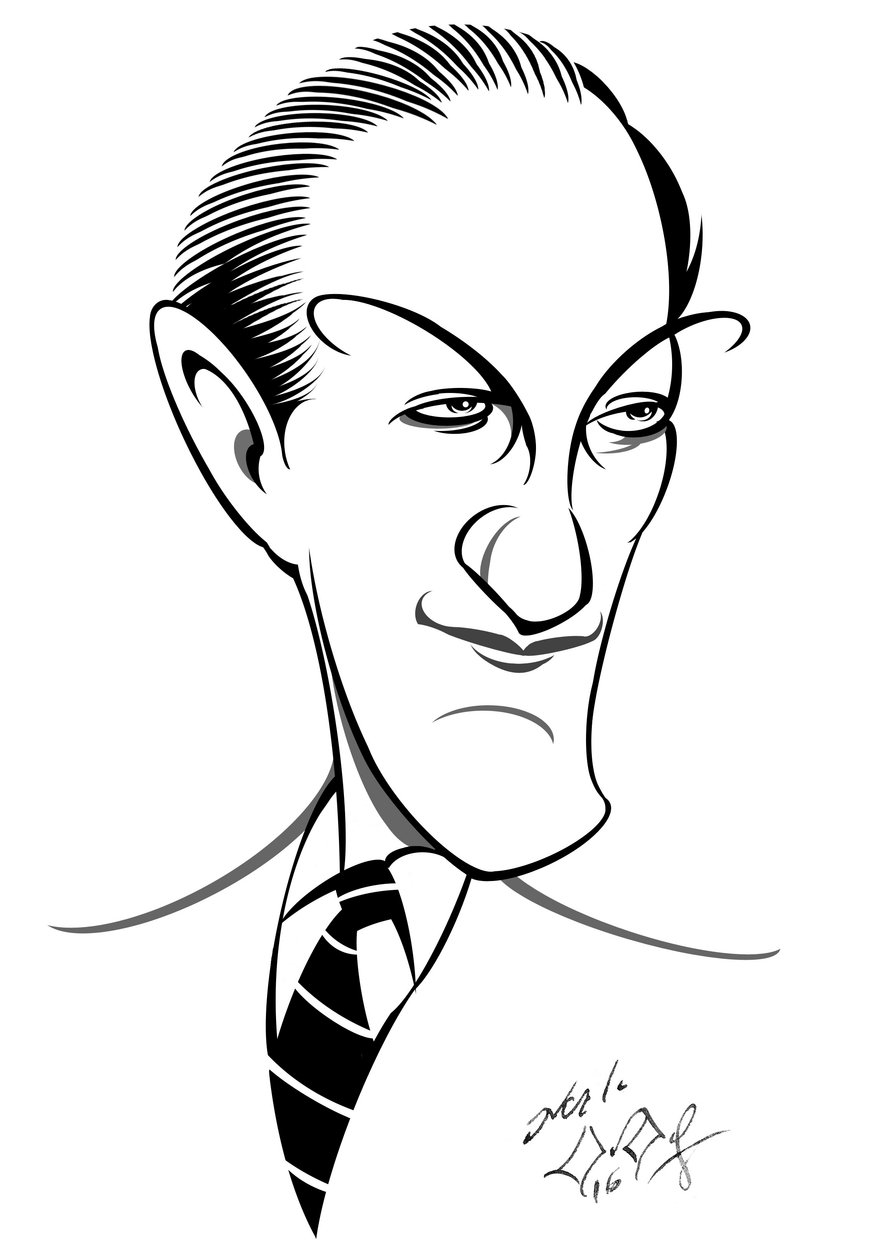 George Gershwin, amerykański kompozytor, autor tekstów i pianista (ur. Jakob Gershwin), (1898 - 1937) karykatura autorstwa Neale Osborne