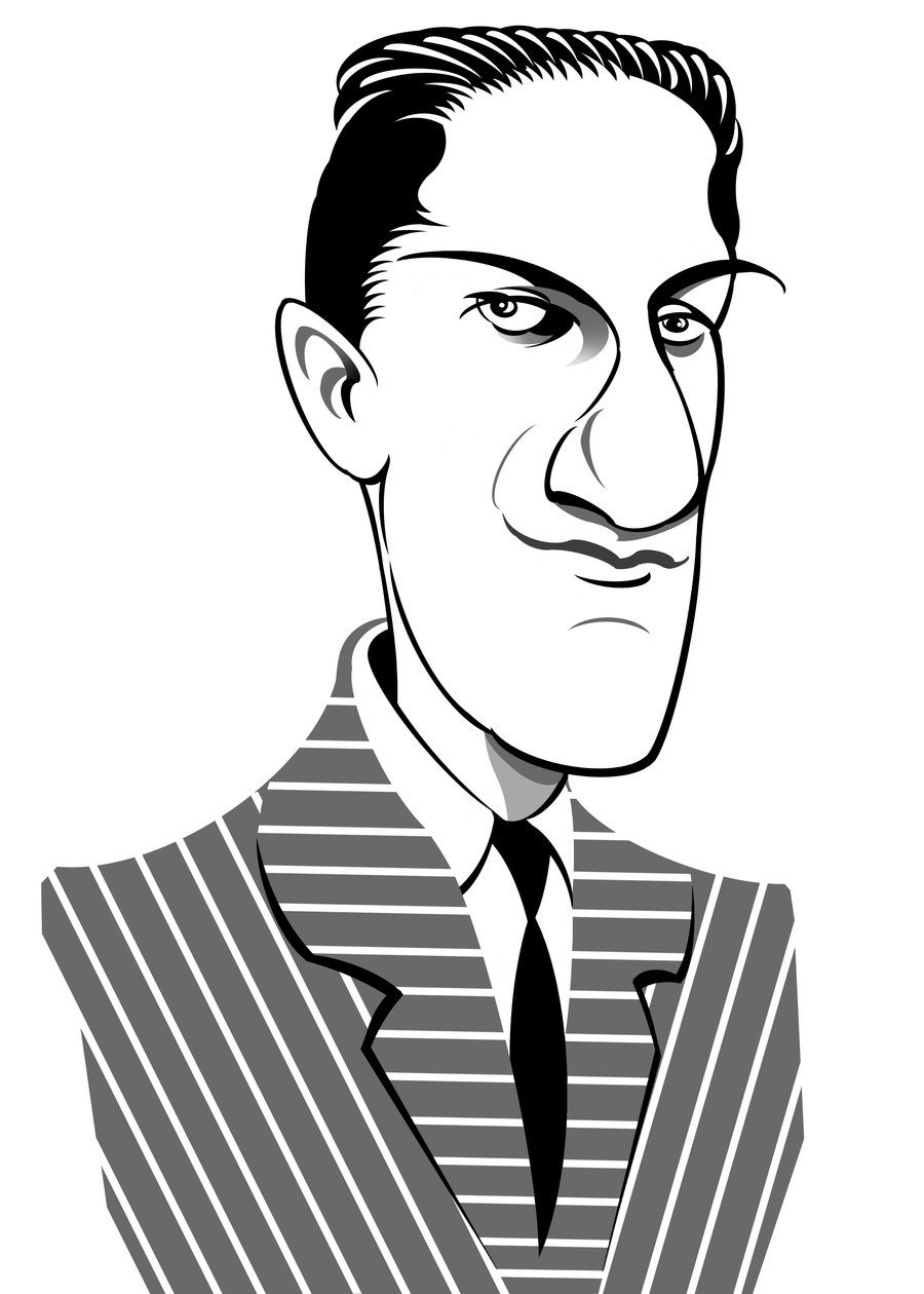George Gershwin, amerykański kompozytor, autor tekstów i pianista (ur. Jakob Gershwin), (1898 - 1937) karykatura autorstwa Neale Osborne