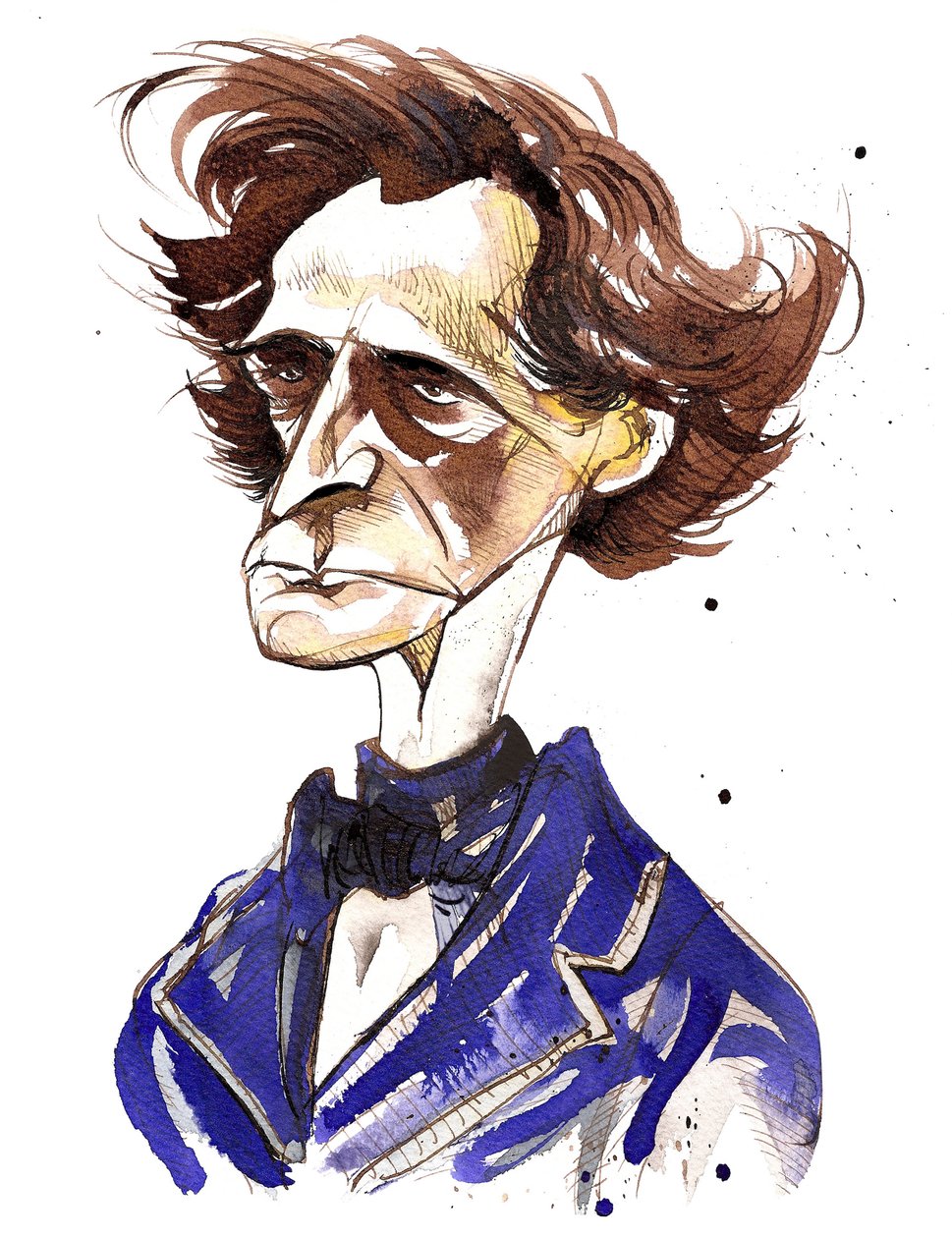 Hector Berlioz (francuski kompozytor, 1803-69) kolorowa karykatura autorstwa Neale Osborne