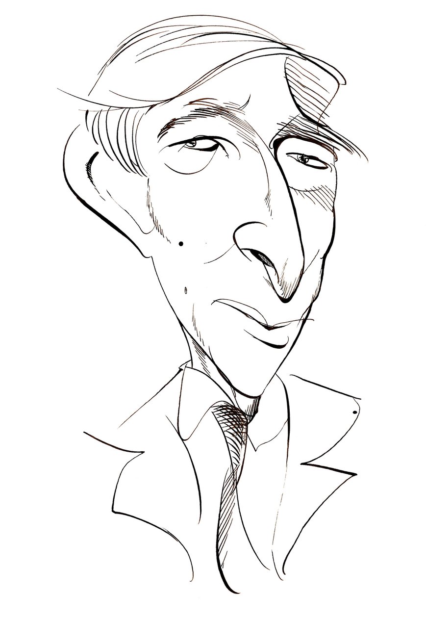 John Updike - karykatura autorstwa Neale Osborne