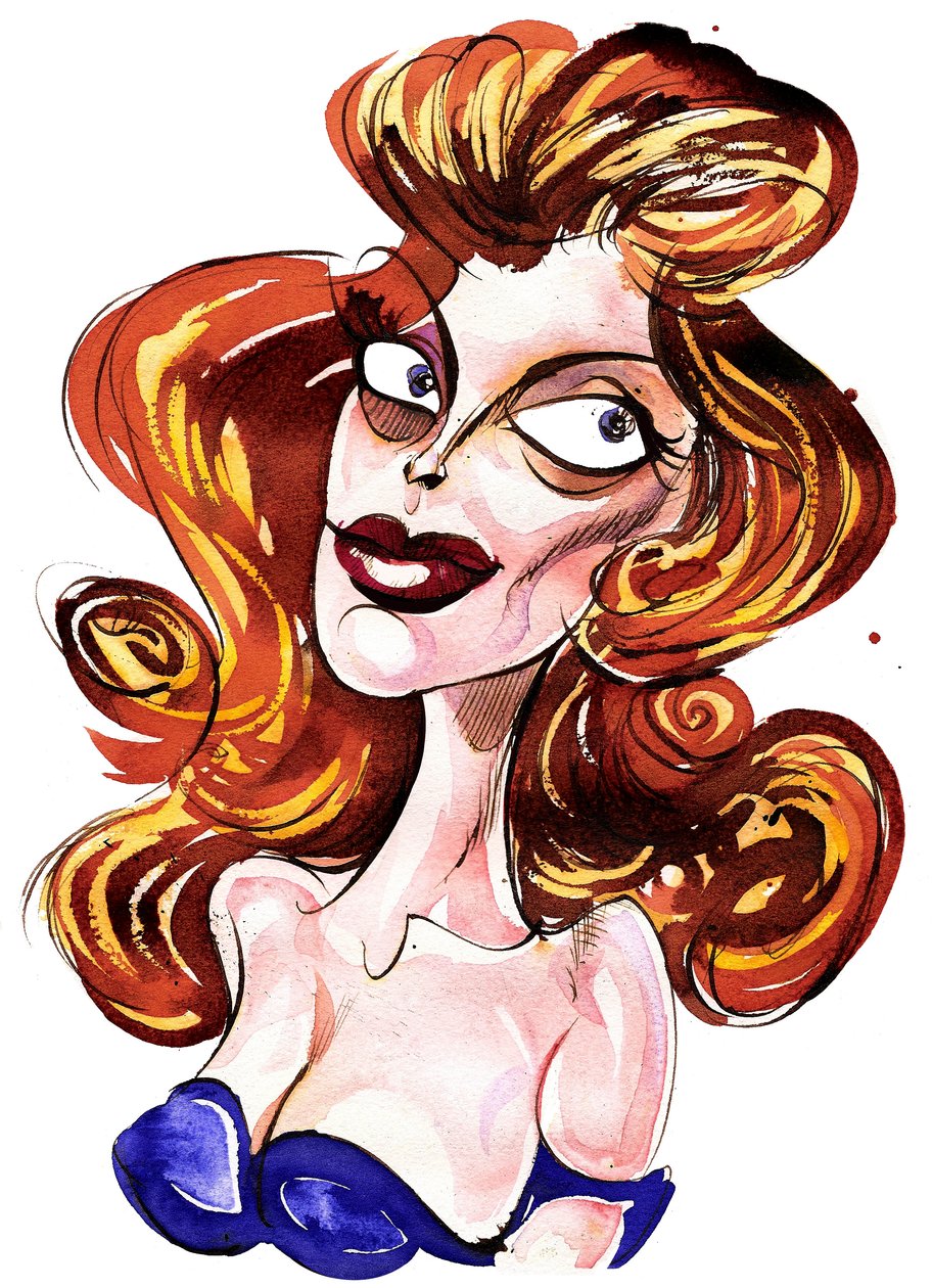 Julie London - karykatura autorstwa Neale Osborne