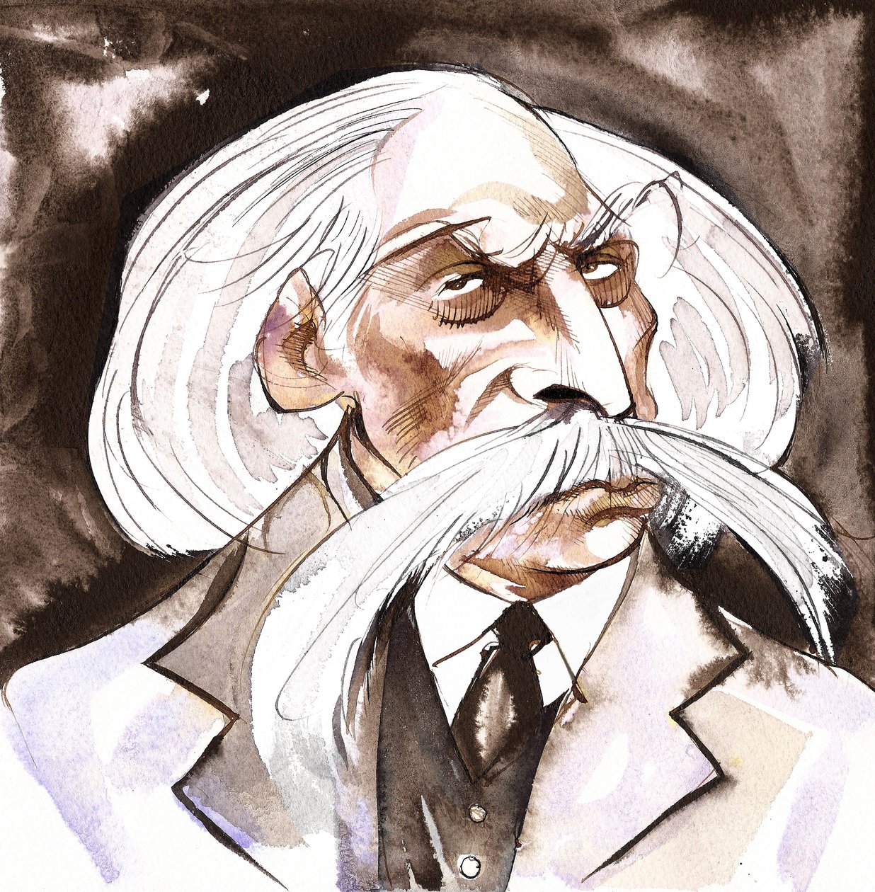 Karoly Goldmark - Karl Goldmark (kompozytor węgierski, 1830-1915) kolorowa karykatura autorstwa Neale Osborne
