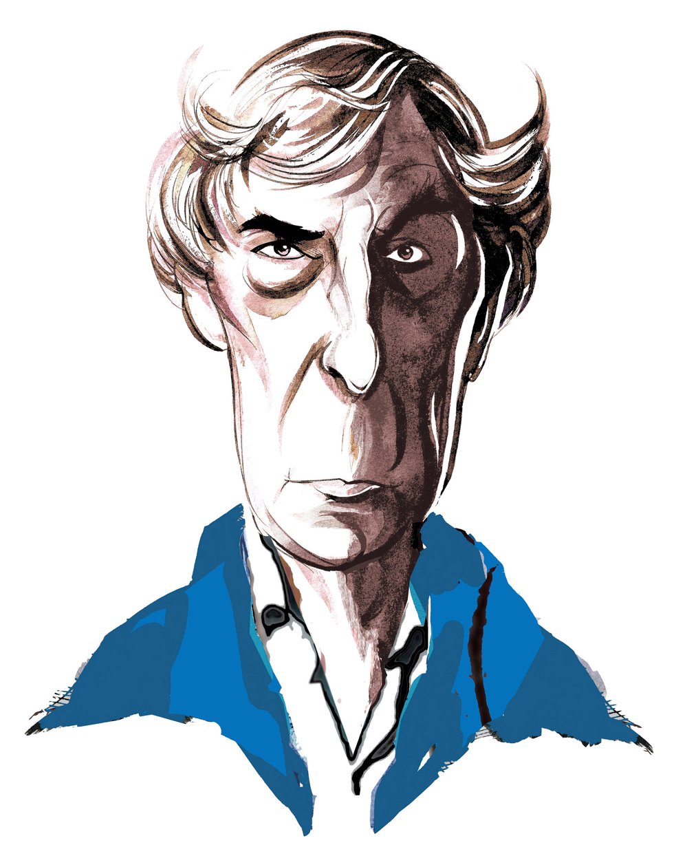 Michael Tippett, kompozytor brytyjski (1905-98), karykatura kolorowa, 2005, autor: Neale Osborne autorstwa Neale Osborne