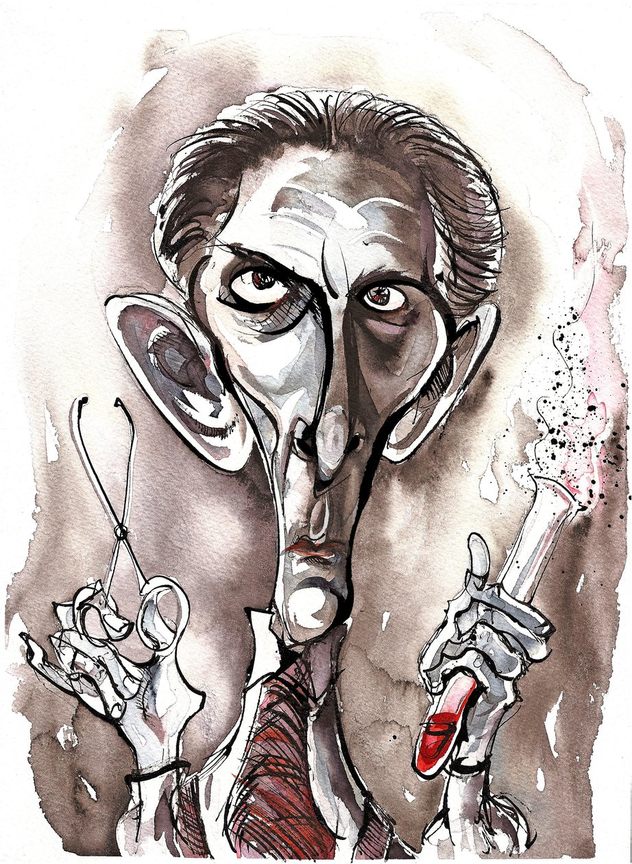 Peter Cushing - karykatura autorstwa Neale Osborne