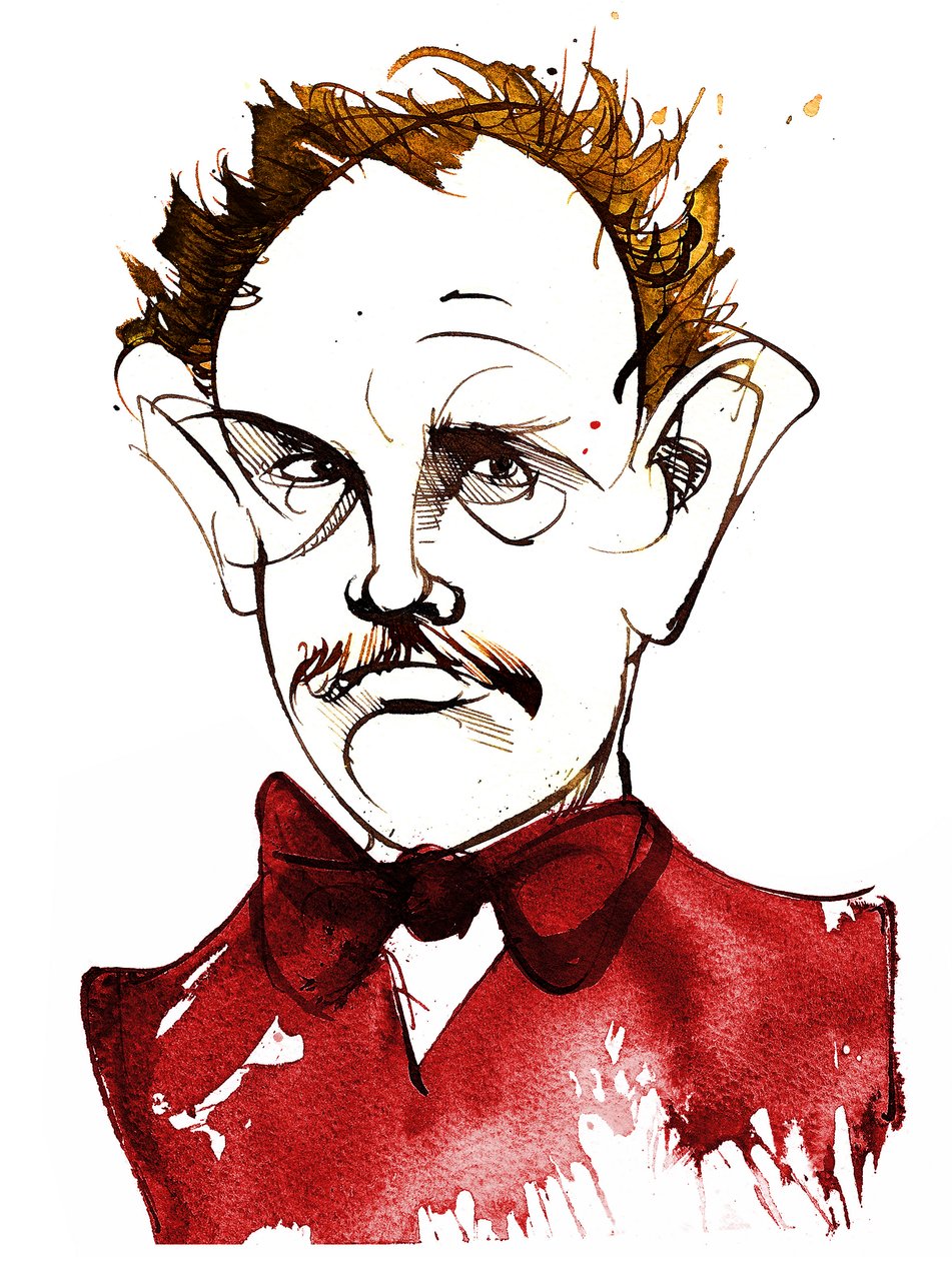 Richard Strauss, niemiecki kompozytor i dyrygent (1864-1949); karykatura autorstwa Neale Osborne