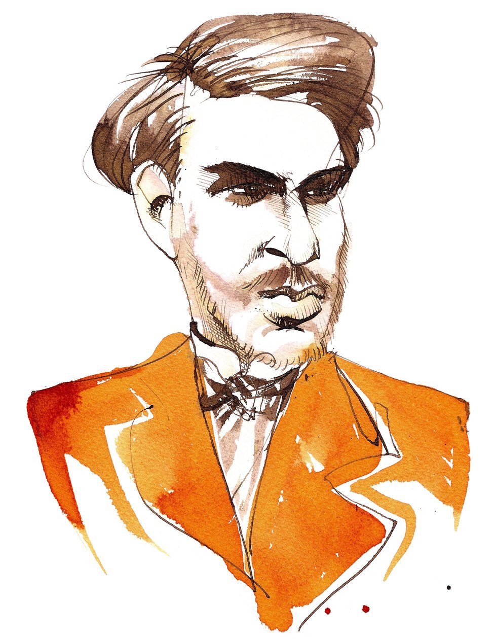 Siergiej Tanejew (rosyjski kompozytor, 1856-1915) karykaturalny jako młody człowiek autorstwa Neale Osborne