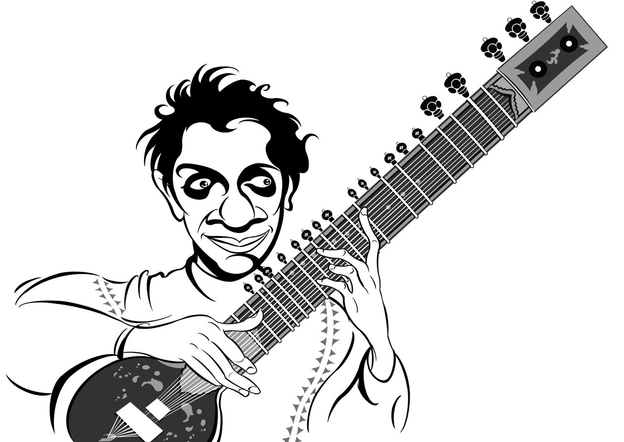 Ravi Shankar, 2019 (cyfrowy) autorstwa Neale Osborne
