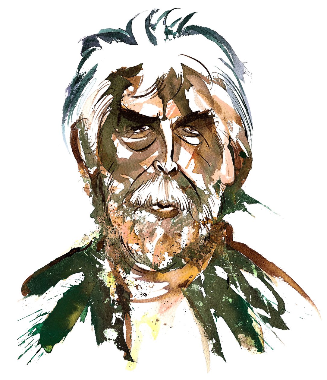 Sir Harrison Birtwistle - kolorowa karykatura autorstwa Neale Osborne