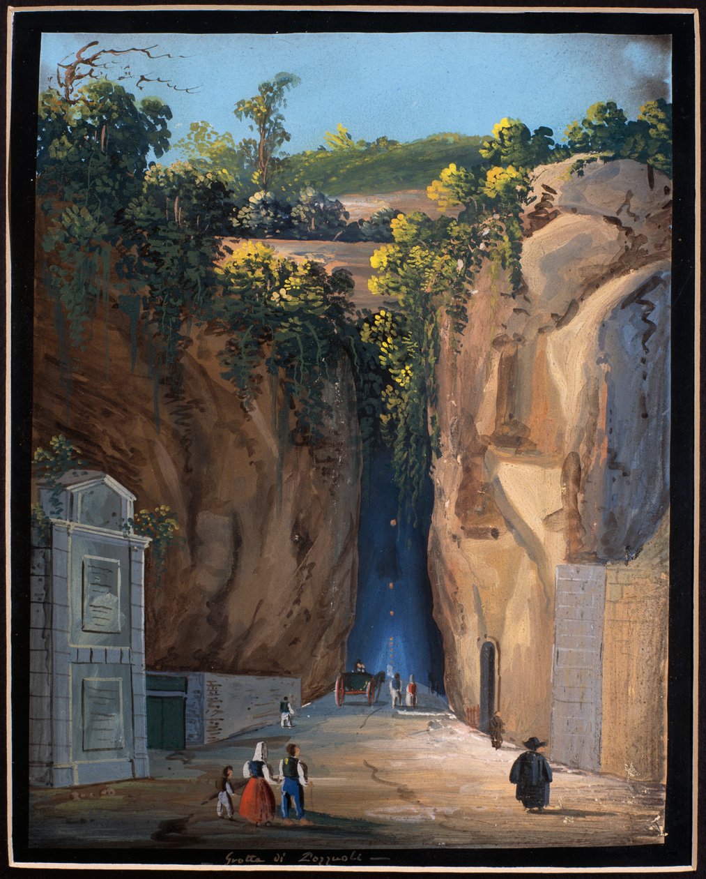 Jaskinia w Pozzuoli (gwasz) autorstwa Neapolitan School