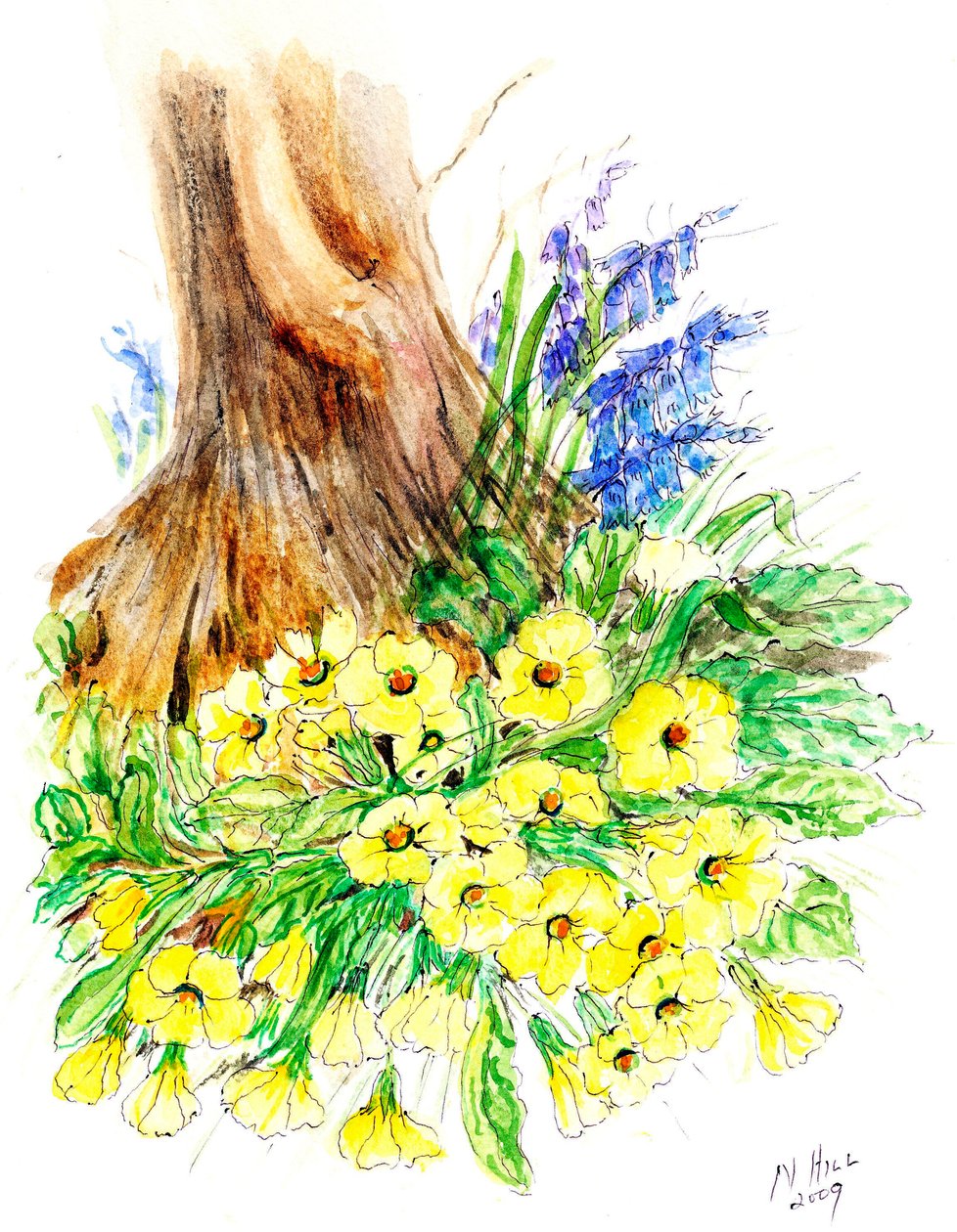 Spring Woodland (wc na papierze) autorstwa Nell Hill