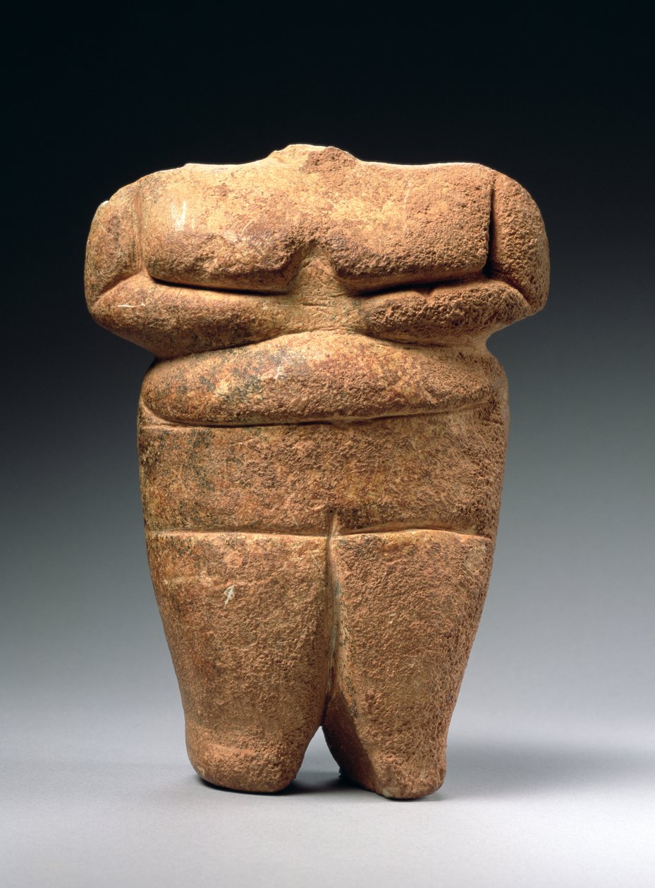 Figura neolityczna, Grecja, ok. 4500-4000 pne (wapień) autorstwa Neolithic