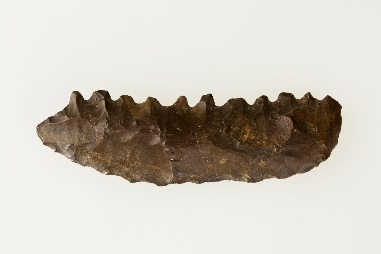 Sierp dwutwarzowy, c.4500-4000 pne (krzemień) autorstwa Neolithic Neolithic