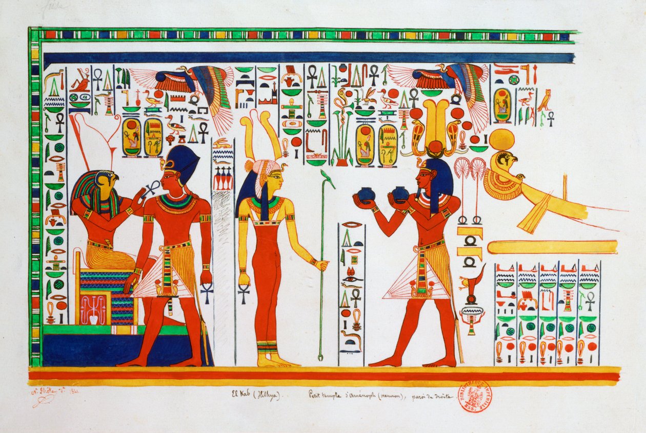 Mural z El-Kab, Egipt, 1841 autorstwa Nestor l