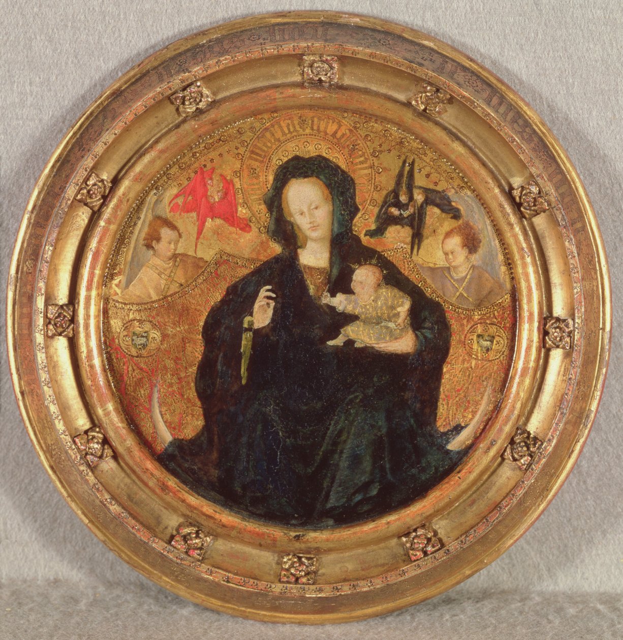 Madonna z pismem Dzieciątko Jezus, 1410-20 (olej i złoty płatek na desce) autorstwa Netherlandish School