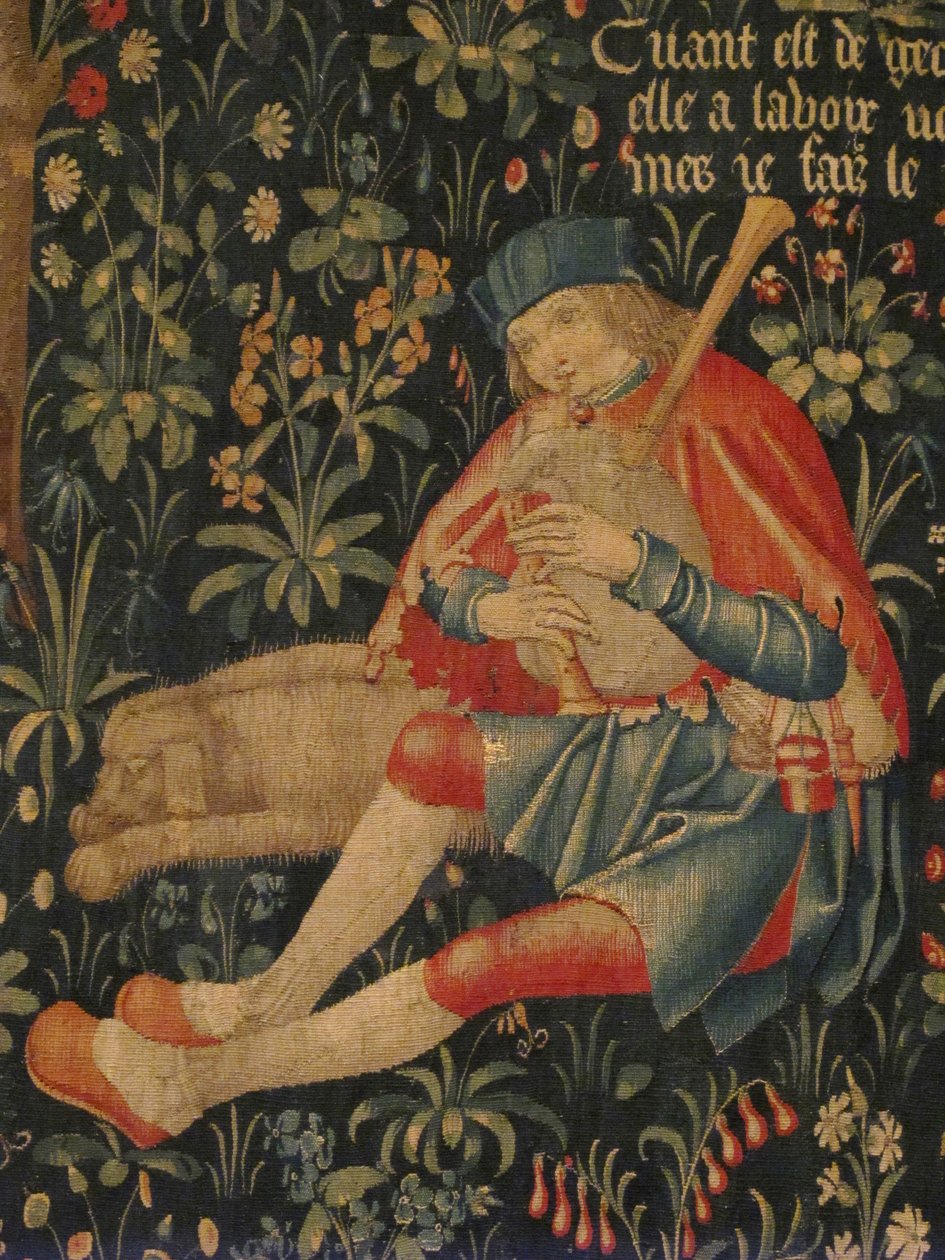 Pasterz grający na dudach, ok. 1500-30 autorstwa Netherlandish School
