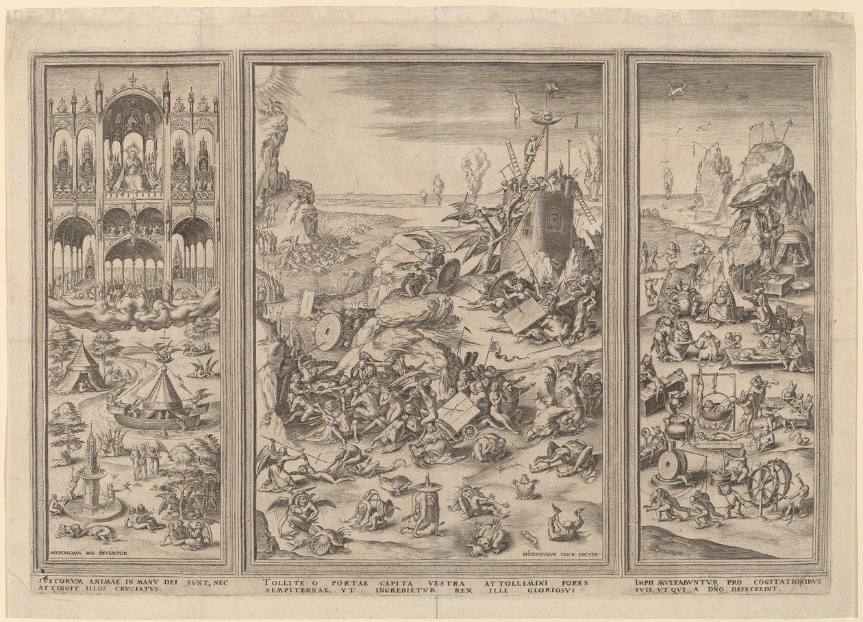 Tryptyk Sądu Ostatecznego autorstwa Netherlandish 16th Century after Hieronymus Bosch, Hieronymus Cock