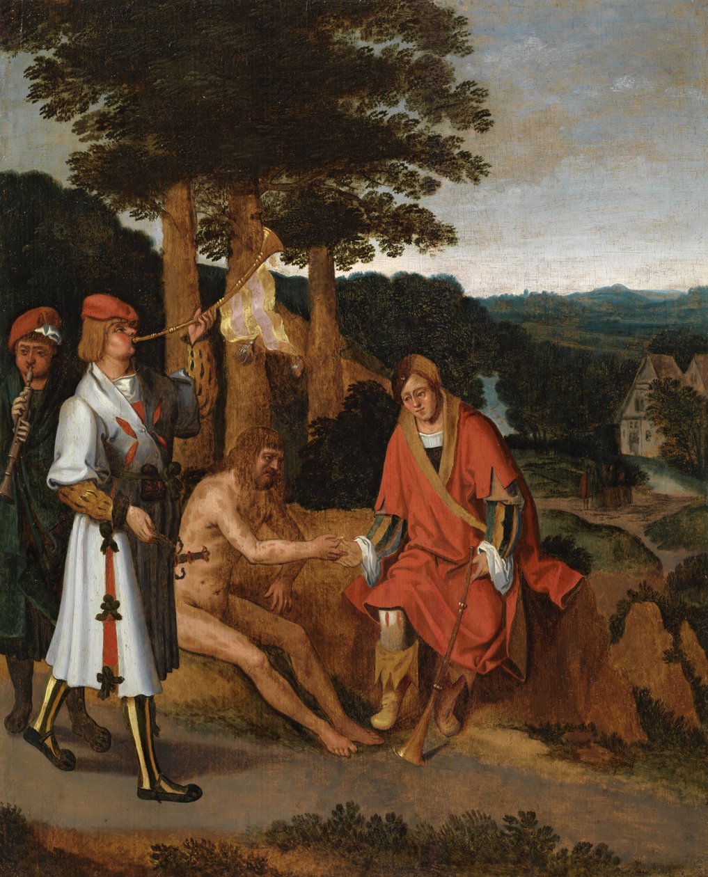 Hiob i jego Pocieszyciele, ok. 1530-40 autorstwa Netherlandish School