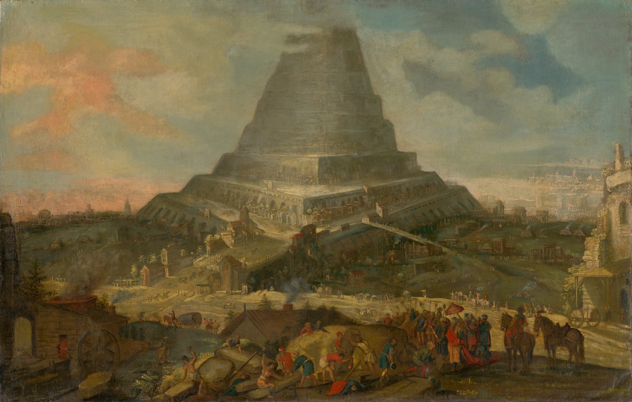Wieża Babel, 1610-25 autorstwa Netherlandish School