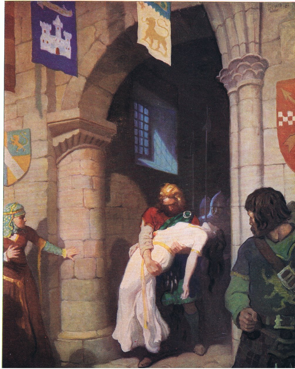 Ranna Helen, z The Scottish Chiefs opublikowanej przez Charlesa Schribnera Sons, 1930 autorstwa Newell Convers Wyeth