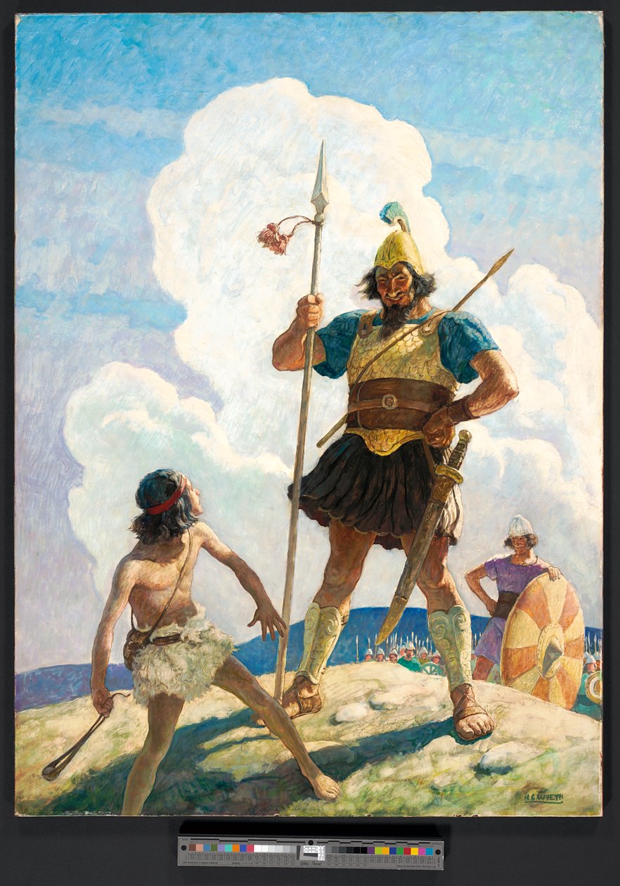 Dawid i Goliat, ok. 1939 (malarstwo) autorstwa Newell Convers Wyeth