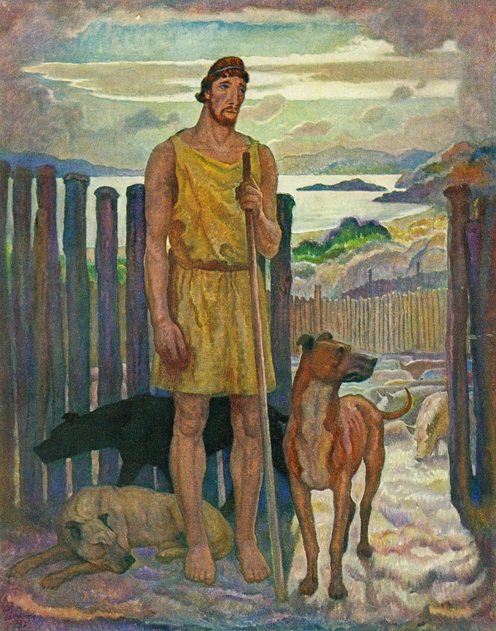 Eumaeus, świniopas autorstwa Newell Convers Wyeth