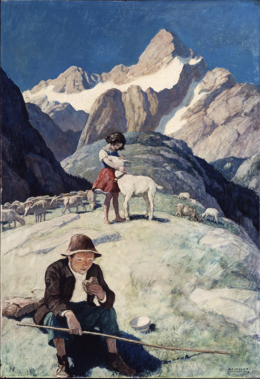 Heidi, 1940 (olej na desce renesansowej) autorstwa Newell Convers Wyeth