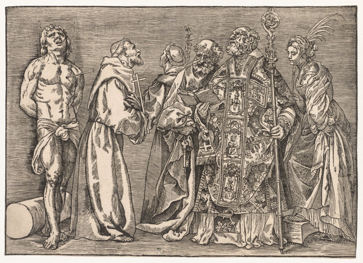 Sześciu Świętych, c. 1535. autorstwa Niccolo Boldrini