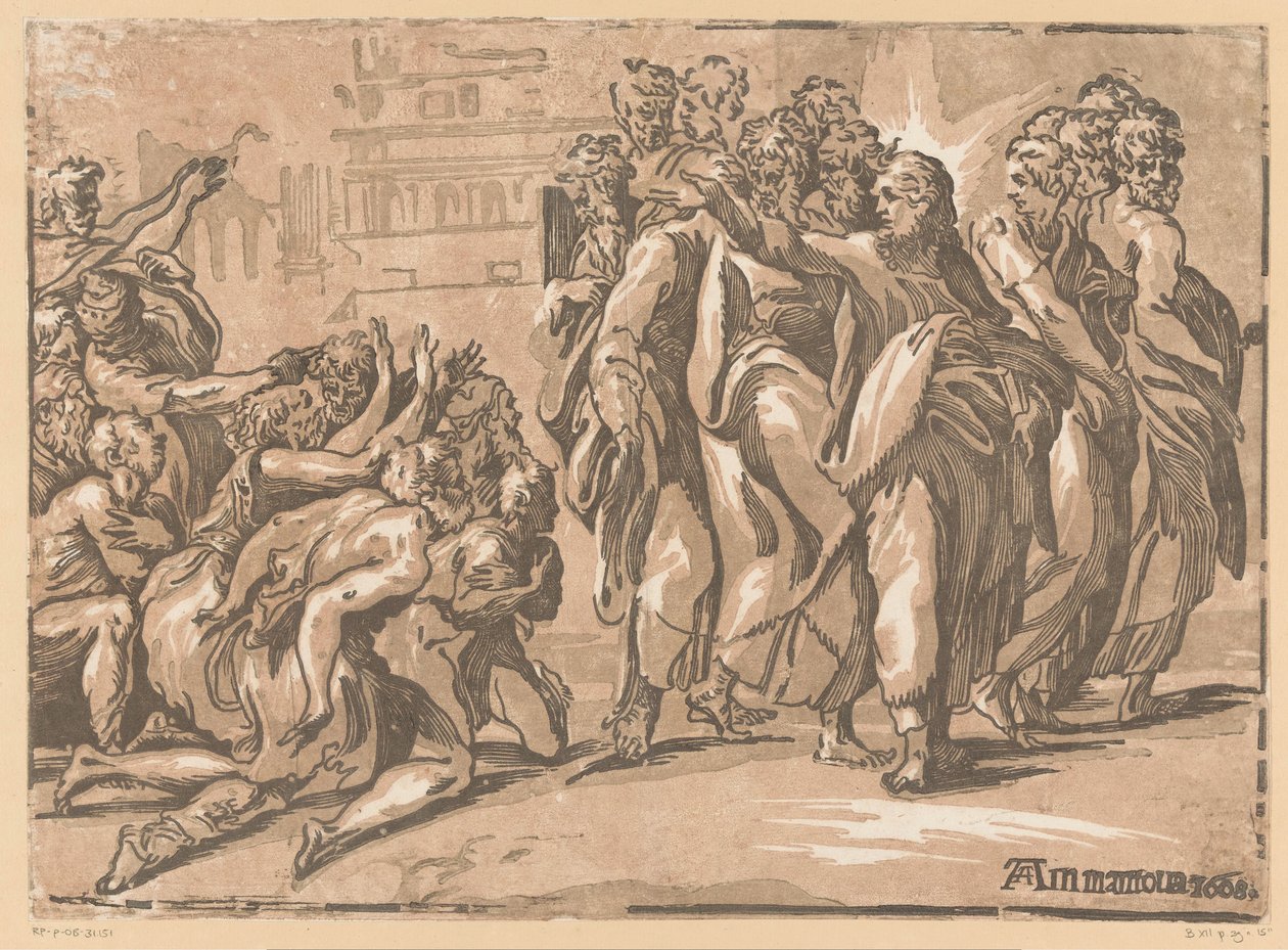 Chrystus uzdrawia trędowatych autorstwa Niccolo Vicentino