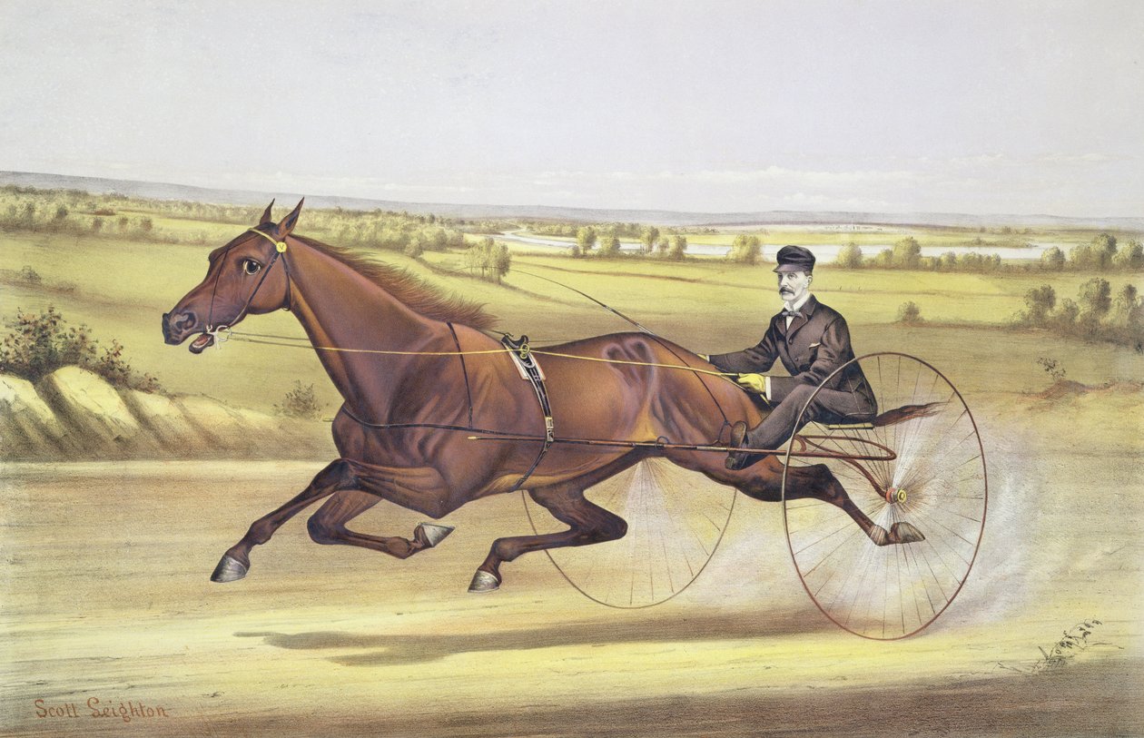 Królowa murawy, „Maud S”, kierowana przez W.W. Bair, wyd. autorstwa Currier i Ives, 1880 autorstwa Nicholas Winfield Scott Leighton