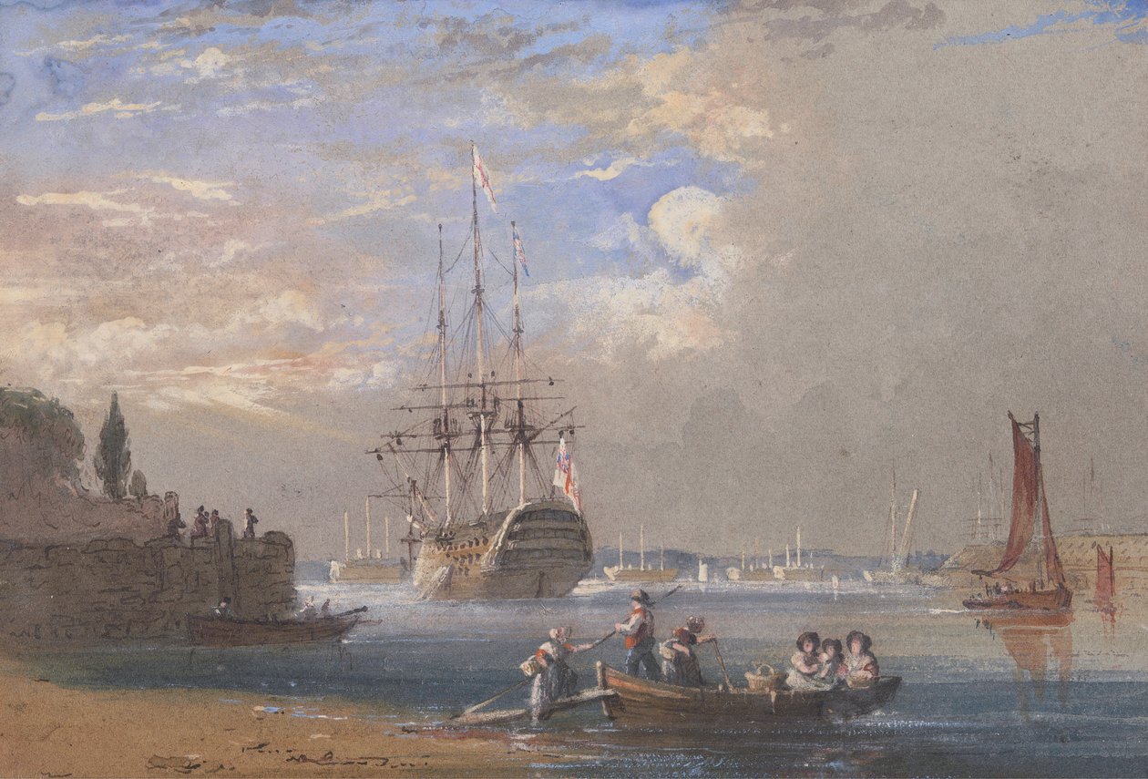 HMS Św. Wincentego w Plymouth autorstwa Nicholas Condy